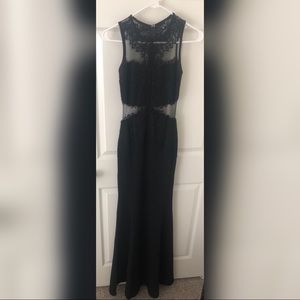 Black lace floor length gown